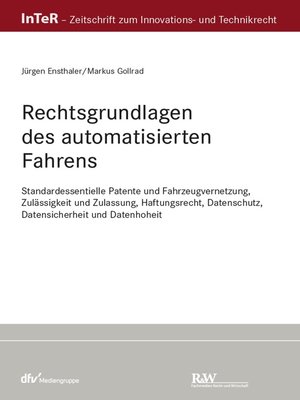 cover image of Rechtsgrundlagen des automatisierten Fahrens
